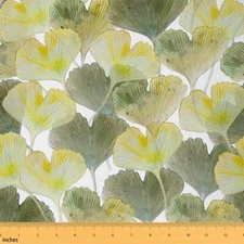 Ginkgo Greenery: Retro Leaf Fabric for DIY Quilting & Sewing - Rustic Autumn Ind