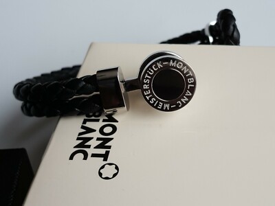 NEW MONTBLANC MEISTERSTUCK URBAN SPIRIT LEATHER BRACELET STNL/ST/ONYX #111402