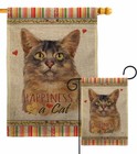 Somali Cat Happiness Burlap Garden Flag Animals Small Gift Yard House Banner