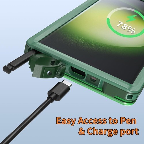 Custodia accogliente per Samsung Galaxy S23 ultra impermeabile verde - 360 (CONFEZIONE APERTA) - Foto 4 di 10