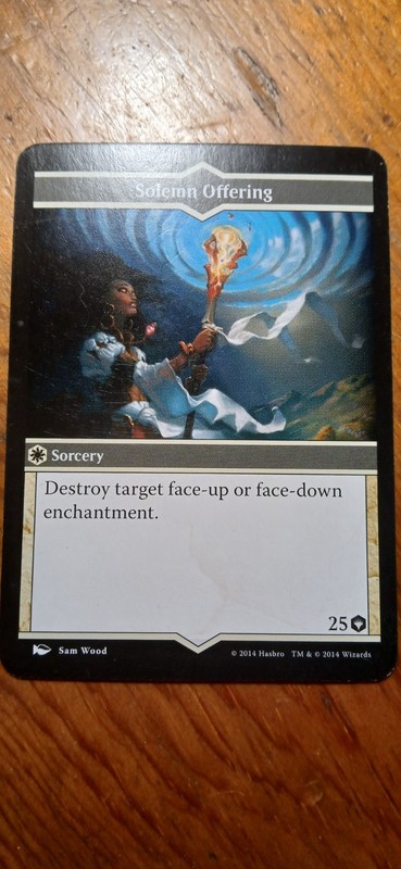 MTG: Arena of the Planeswalker  Replacement Spell Card - Solemn Offering
