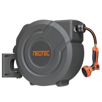 Retractable Hose Reel Water Hose Reel 100 ft x 1/2 inch 180° Swivel Wall-Mounted