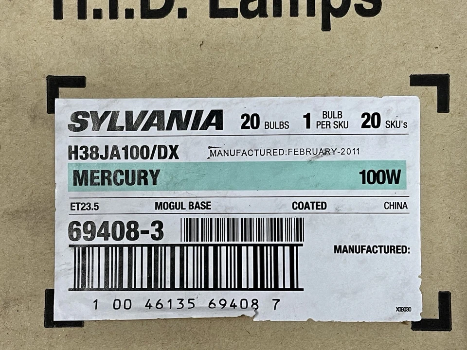 (19)- Sylvania H38JA-100/DX Mercury 100W H38 Lamp Light Bulb E39 MOGUL , ET23.5 - Image 2 of 4