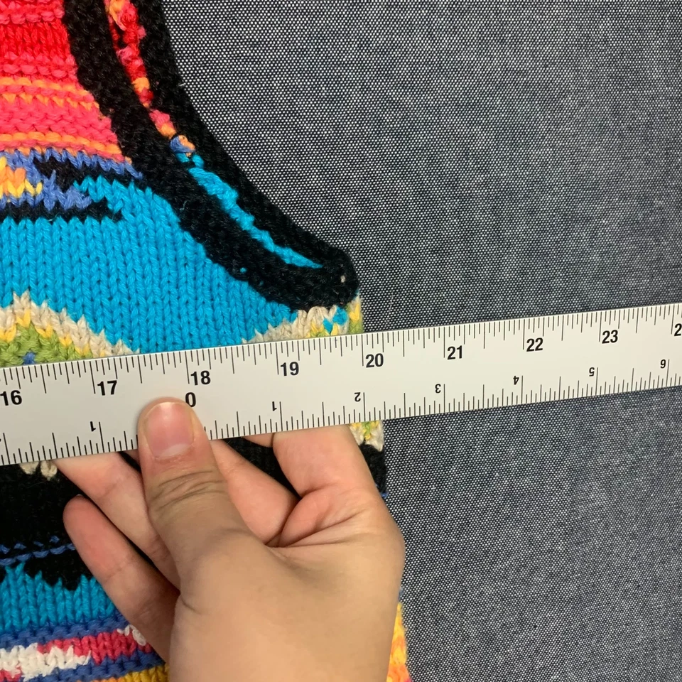 Chaleco para mujer Susan Bristol talla L colores brillantes tejido a mano cactus suroeste azteca Foto 4 de 4