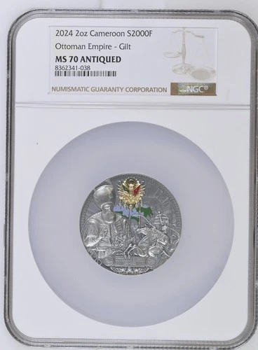 2024 Cameroon Ottoman Empire The Greatest Empires 2 oz Silver Coin NGC MS70
