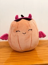 Original Squishmallows Pumpkin Devil Margie Orange 8" Stuffed Plush Halloween