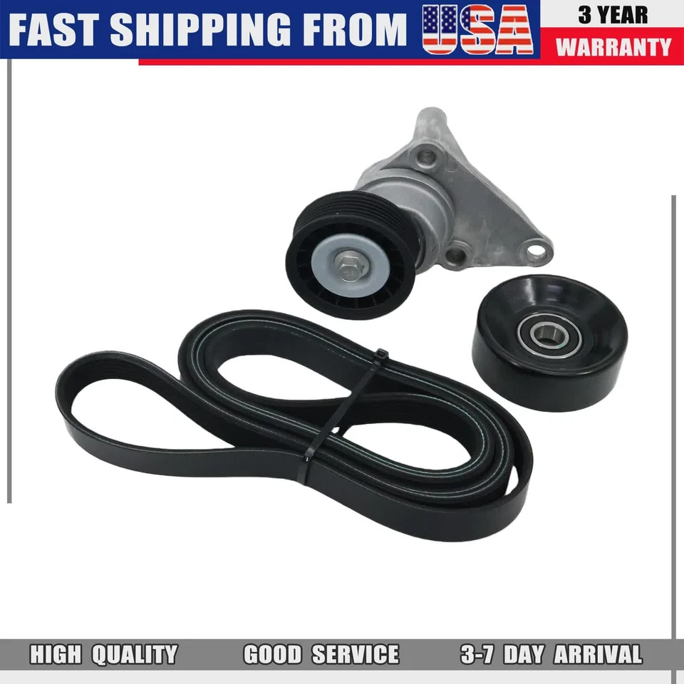 NEW Drive Belt Tensioner Pulley Kit For Chevrolet GMC Isuzu Tahoe Savana Express - Изображение 3 из 4
