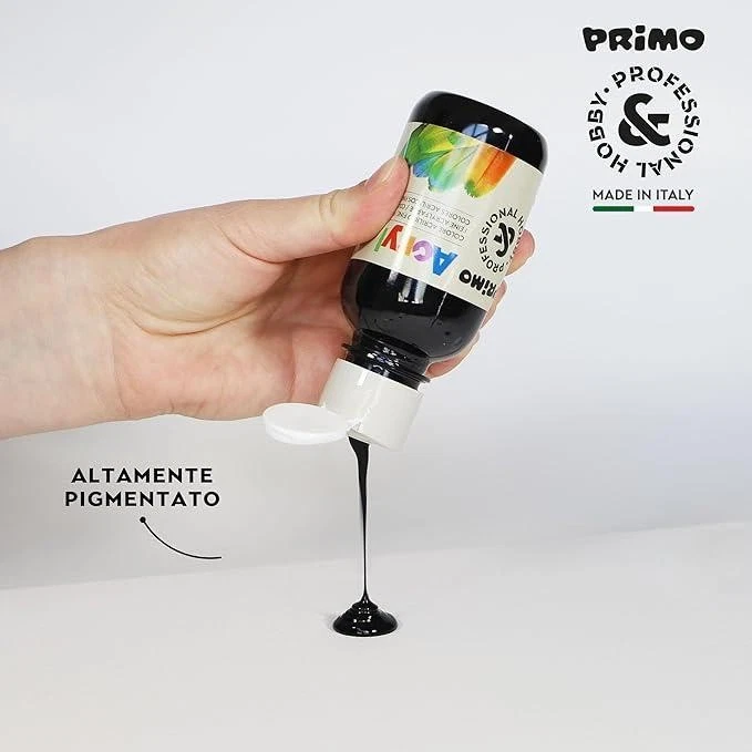Primo tempera acrilica da 125 ml Nero 800 - Immagine 3 di 3