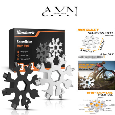 Edelstahl Schneeflocken MultiTool | 18 in 1 | Adventskalender Füllung