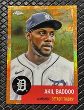 AKIL BADDOO 2022 Topps Chrome Platinum #228 Orange Refractor Toile /25 Tigers SP