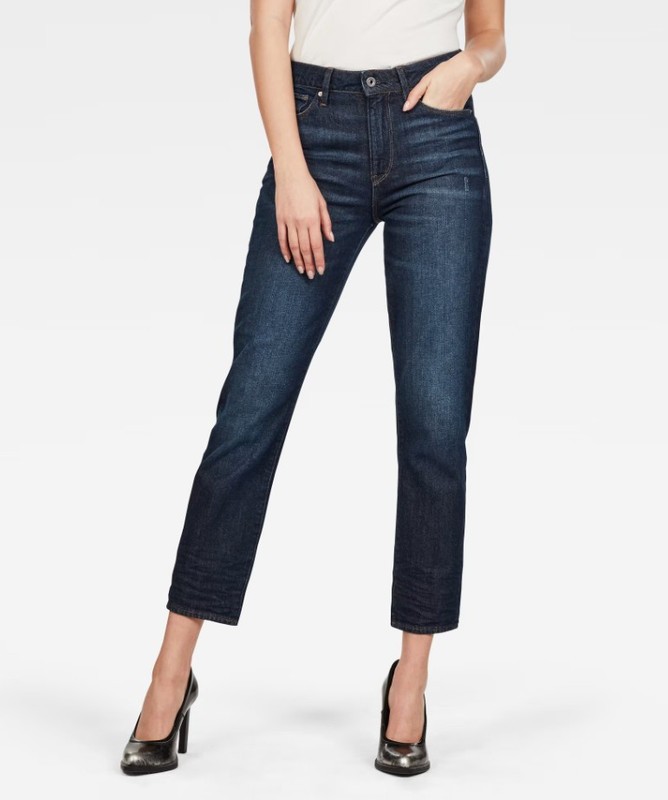G-Star Womens Jeans Straight 3301 High Straight 90's Ankle Wmn Dark Blue W33 L36