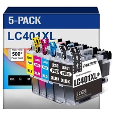 5pk XL Ink Compatible for Brother LC401XL LC401 XL Ink Cartridges MFC-J1010DW