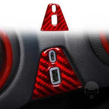 Dashboard USB Power Outlet Cover For Chevrolet Blazer 2019-2025 Red Carbon Fiber