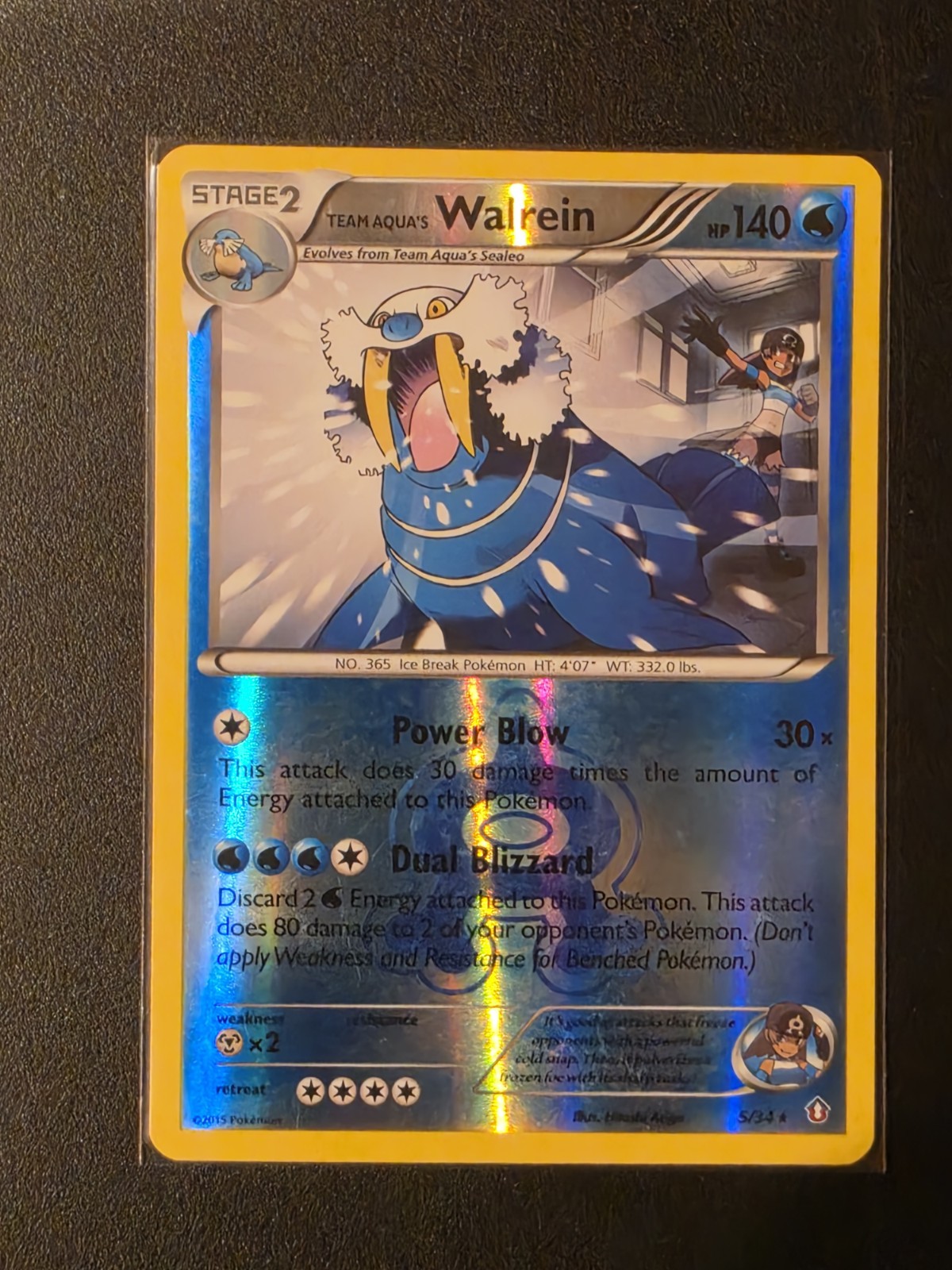 Team Aqua's Walrein 5/34 Double Crisis Reverse Holo LP Excellent Pokemon Card