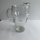 Vintage Coca Cola Heavy Glass Pitcher 9 1/2 In Tall 1/2gal 64oz
