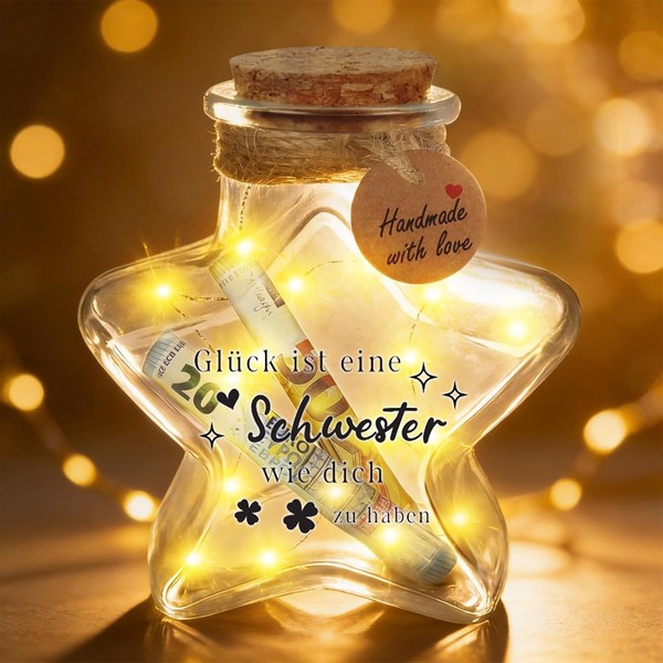 LED Flaschenlicht Sternform Geldgeschenk FüR Schwester Geburtstag Geschenkideen-image
