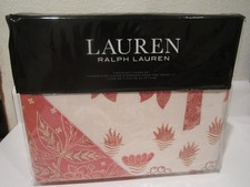 Ralph Lauren ISLA Floral King Duvet Cover Set Sham 100 Cotton Red Multi NIP