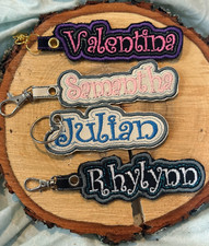 Custom Name Embroidered Keychains, Thin and flexible material. No Breaking