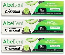 AloeDent Charcoal Fluoride Free Gel Toothpaste 100ml X 3 53.30 per litre