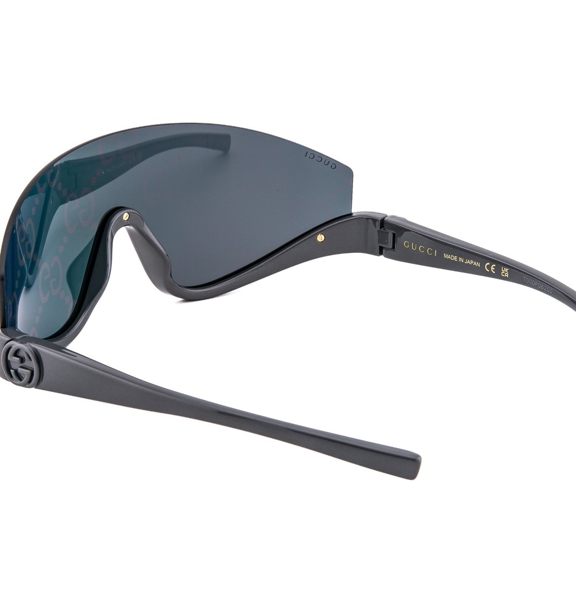 GUCCI 1650 Gray Purple GG Print Mirror Sport Wrap Shield Gg1650S