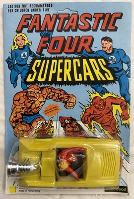 FANTASTIC FOUR SUPERCARS Human Torch 1976 Fleetwood Marvel SEALED Card Unpunched