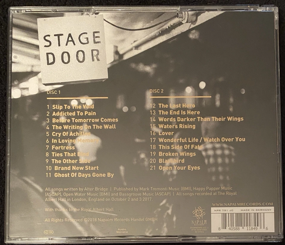 Alter Bridge 2-CD Live At Royal Albert Hall 2017 (Creed, Tremonti, Myles Kennedy - Bild 2 von 2