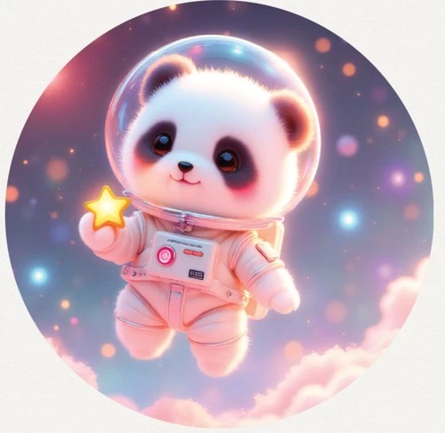 Hayleybug 1/2 oz Little Orbit Dreamer Panda silver round w/ COA POP 15