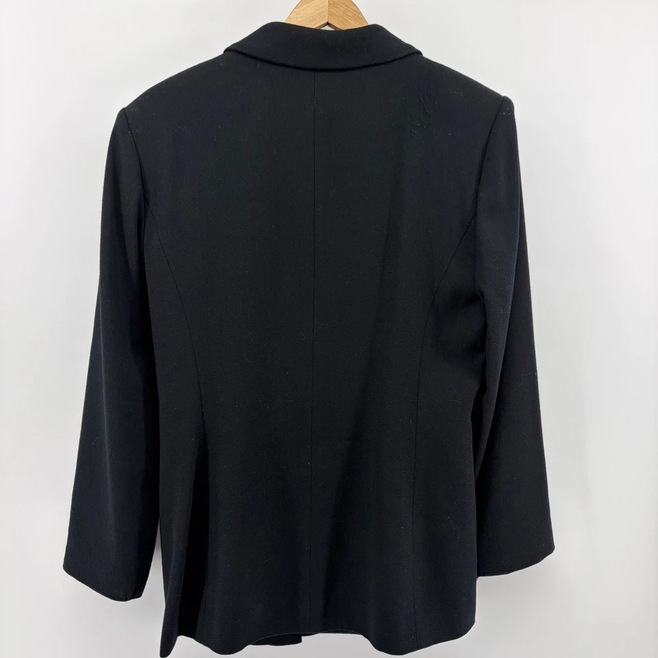Albert Nippon Suits Womens Black WOOL Blazer Jacket Size 8 - Image 3 of 4