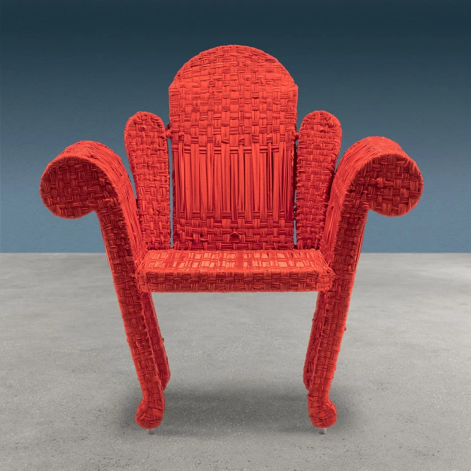 Sillón Tre Schienali serie tela diseño Anacleto Spazzapan años 2000 Foto 3 de 4