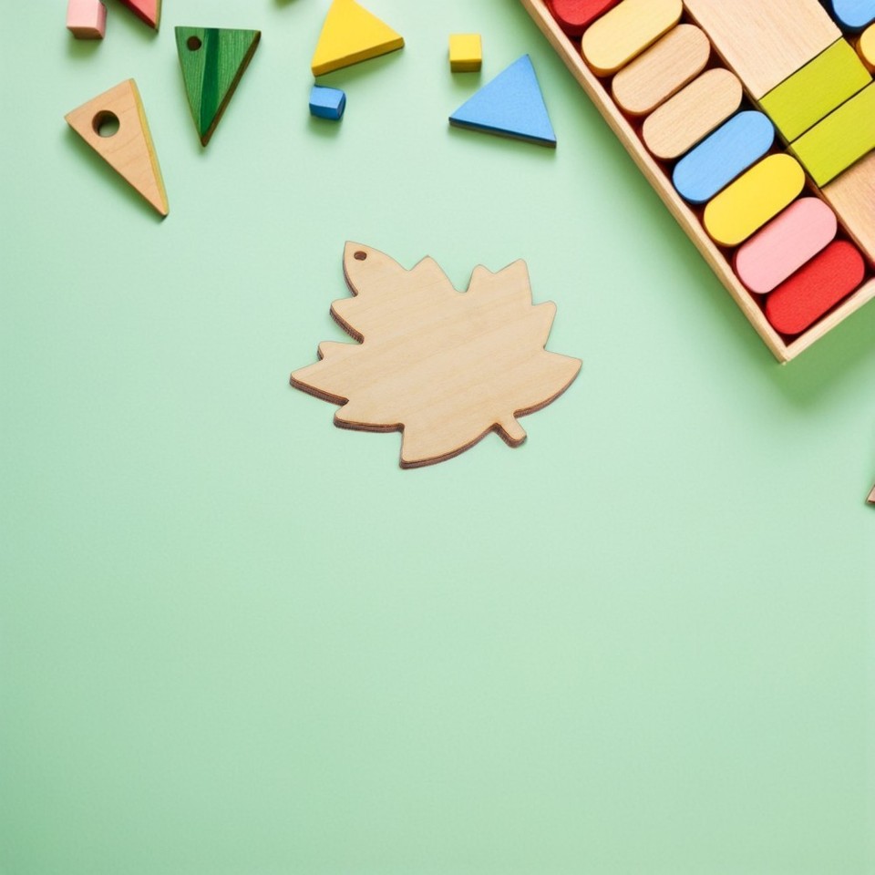 100 Pezzi Di Legno Grezzo Per Hobby Creativi - Forma Di Fiore E Foglia - Ritagli Per Decorazioni Fai Da Te E Crafting - 6