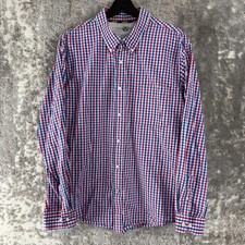 Club Room Size XL Slim Fit Checker Casual Button Shirt Long Sleeve Collared