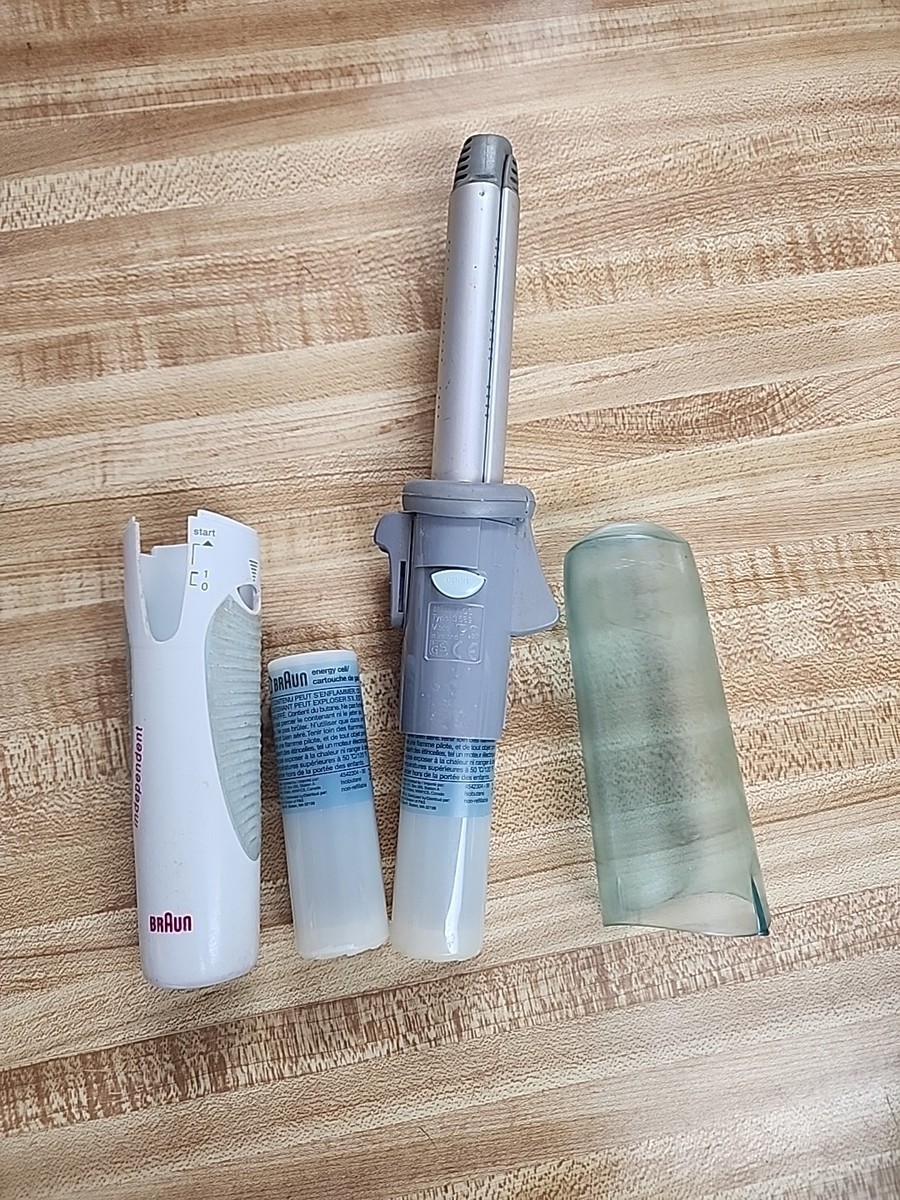 Vtg BRAUN 80s Curling Iron 3589 Butane Cordless WORKS!! Portable Spiral