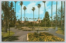 Beverly Hills CA Will Rogers Park Palms & Beverly Hills Hotel Postcard