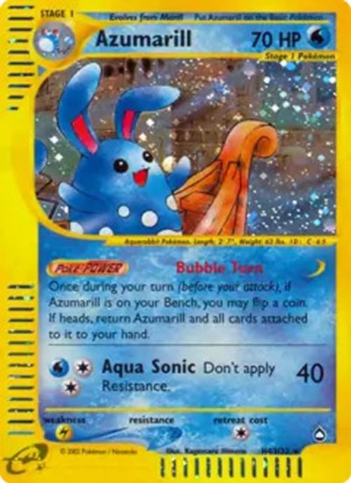 Azumarill - H4/H32 - Pokemon Aquapolis Holo Rare Card LP