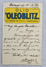 postcard bologna advertising oleoblitz travelled 1922 small size