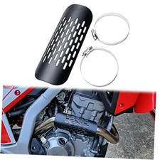 Motorcycle Exhaust Heat Shield: Universal Metal Steel Exhaust 184mm Black
