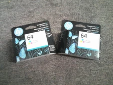 N9J89AN NEW Genuine HP (2 pack) 64 Tri-color Ink Cartridges 02/2026