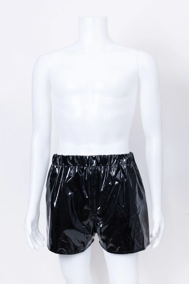 Baúles PVC Brillante (con Forro PVC) Negro (Hombre Talla 3XL) Esmalte Amante Cremallera Frontal Foto 2 de 4