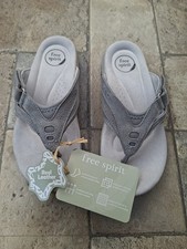 Free Spirit Grey Toe Post Ladies Sandals UK Size  5