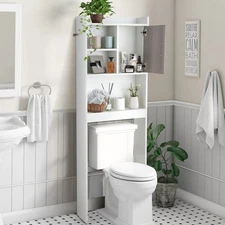 Over The Toilet Storage Cabinet 4-Tier Space-saving Floor Bathroom Organizer