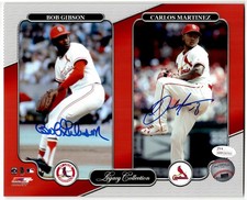 Bob Gibson & Carlos Martinez Stl Cardinals Autographed 8x10 Photo JSA Authentic