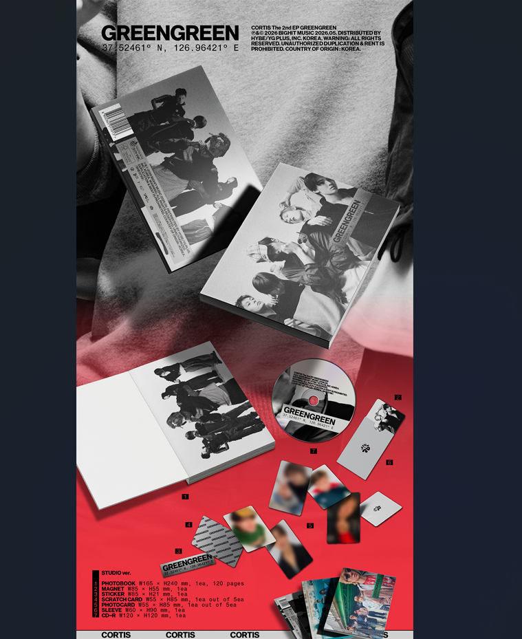 CORTIS GREENGREEN 2nd EP Album ALL SET. 3Photobook + 4Weverse