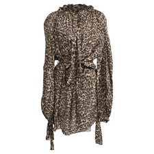 Zimmermann Suraya Leopard-Print Off-Shoulder Dress In Silk Women Brown Size 38
