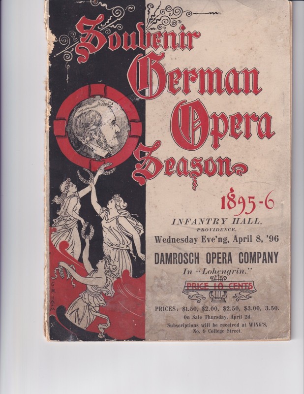 1895-6 Damrosch Opera Co. Lohengrin catalog - 58 p. photos of TERNINA, GADSKI