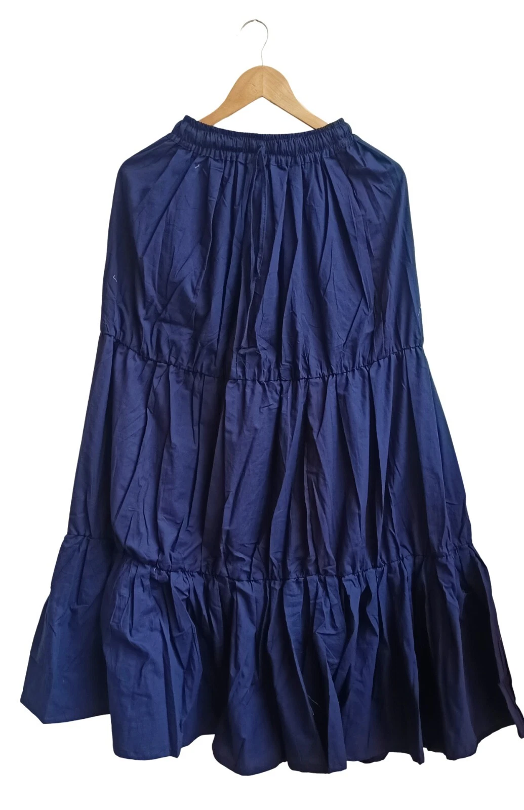 Indian Navy Blue Frill Skirt Cotton Skirt, Long Skirt, Free Size, Beach Wear AU