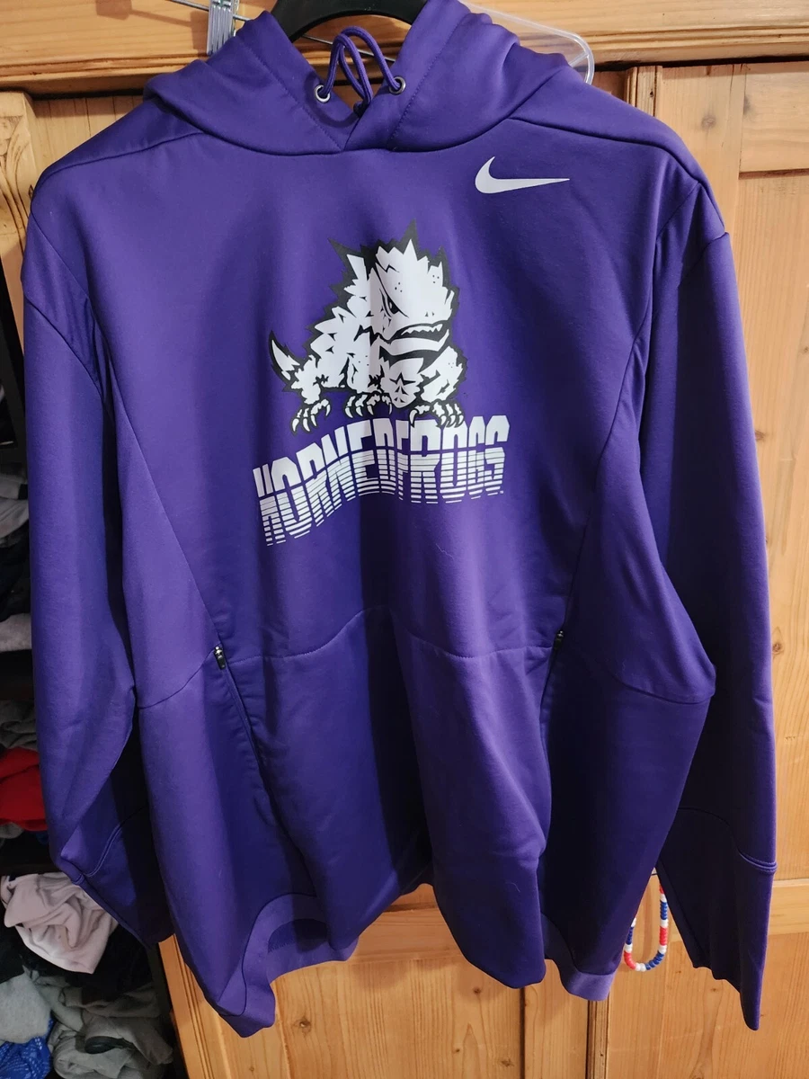 NIKE TCU HORNED FROGS TEAM ISSUED DRI FIT HOODIE 3XL PURPLE NO ISSUES