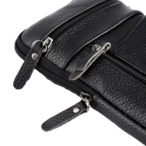 Men Leather Phone Pouch Belt Bag Shoulder Crossbody Pack Waist Waterproof Bag AU - Picture 9 of 11