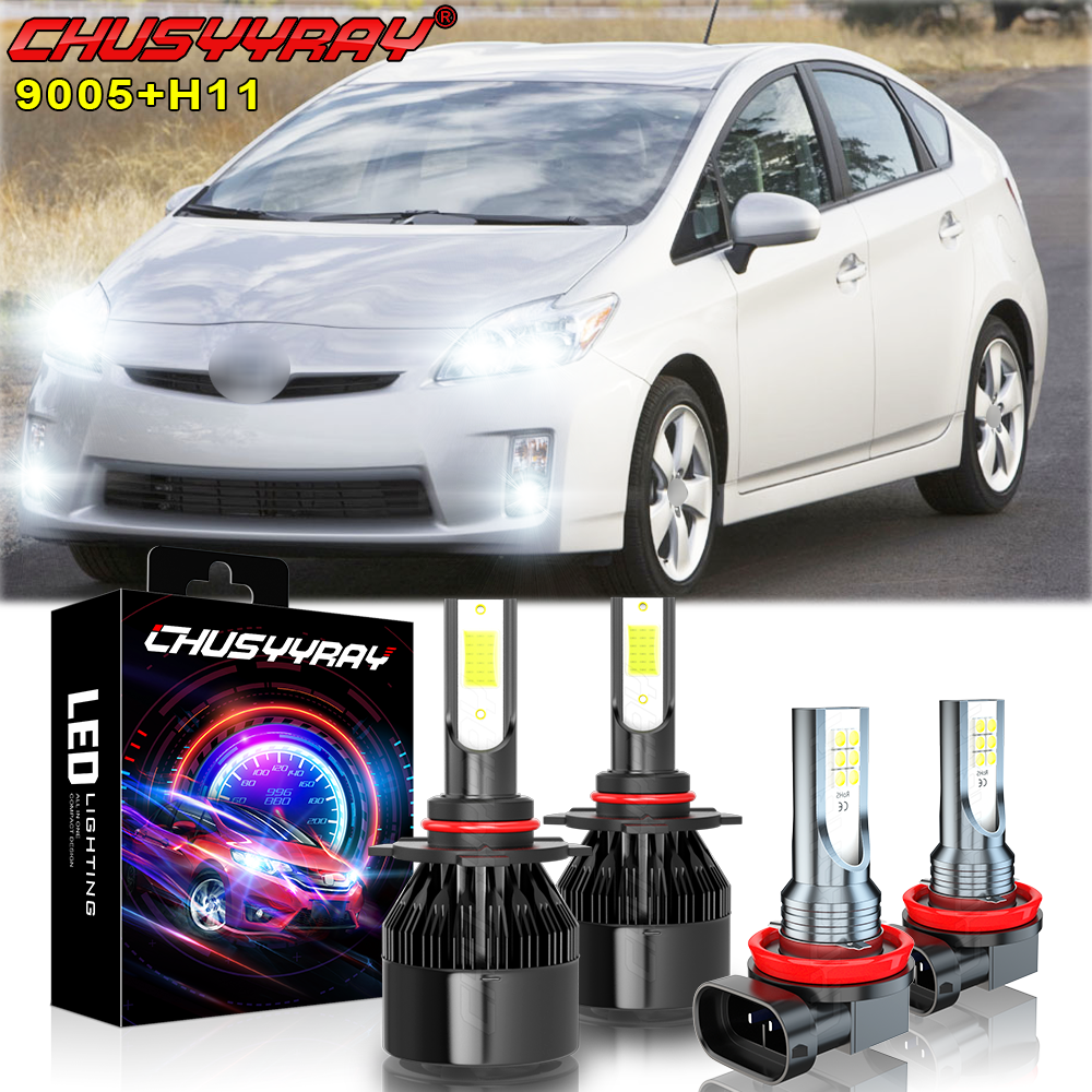 Para For Toyota Prius 2010-2015 4x faros delanteros Kit de luces
