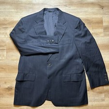Brooks Brothers Blazer Men's 42 Navy 100 Wool Pinstriped Sport Coat Made in USA