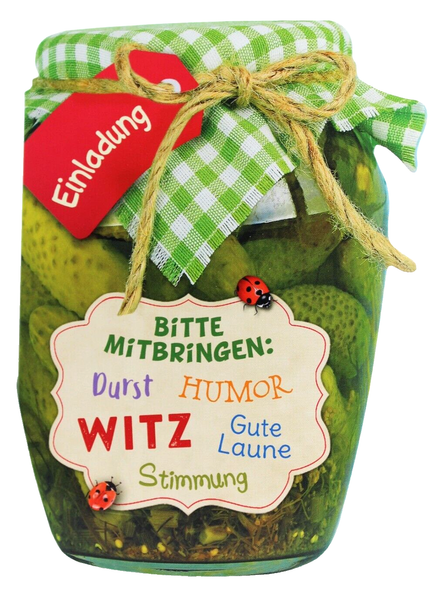Kurt Eulzer Einladungskarten Als Gurkenfass Essen Feier Geburtstag Party Karte-image